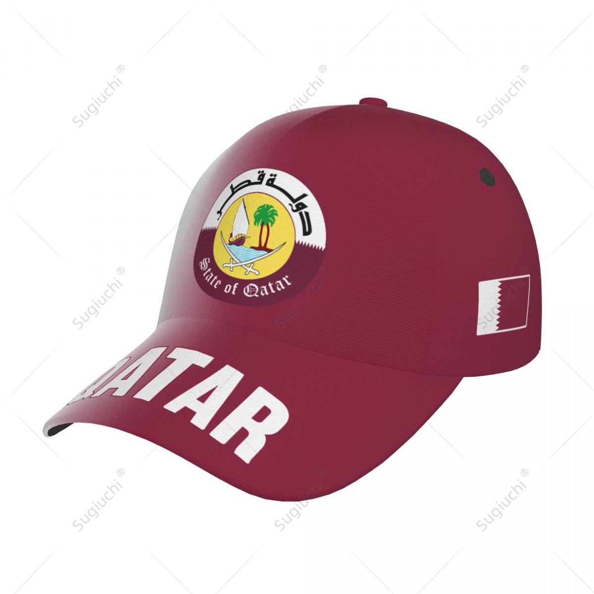 3D Printing Qatar - Unisex Baseballkappe mit Qatar-Flagge, Farbverlauf, 3D-Druck,